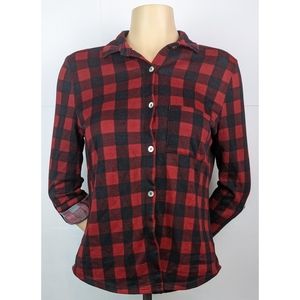 Self Esteem plaid button down shirt - medium